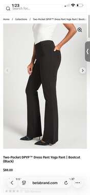 Betabrand Dress Pant Yoga Pants Straight Leg Black XL Long